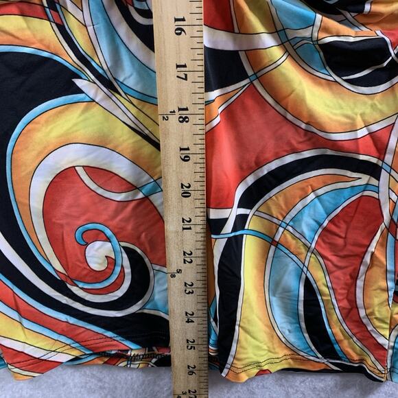 VTG Womens Psychedelic Tunic Top Sz M Groovy Y2K Slinky Disco 70s Costume - Picture 9 of 13